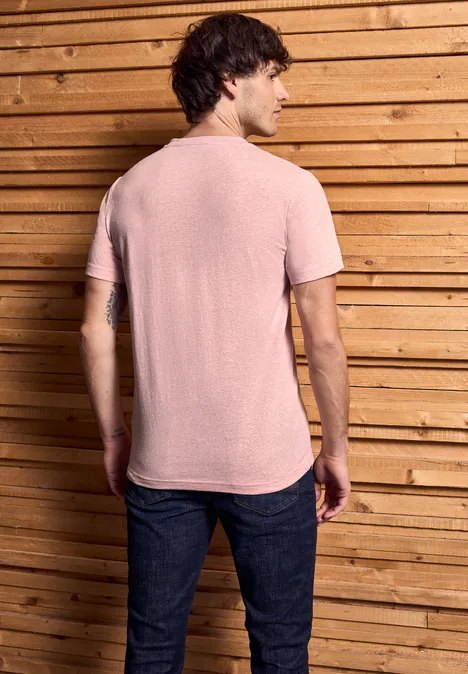 Gemêleerd Henley Shirt pastel peach