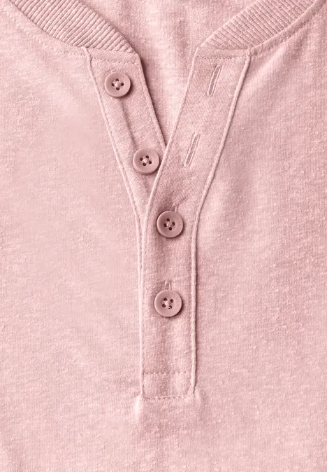 Gemêleerd Henley Shirt pastel peach