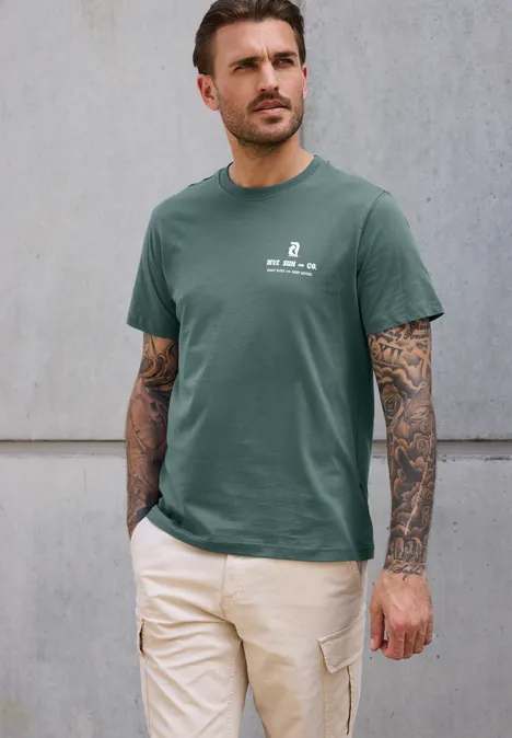 Shirt met rugprint teal green
