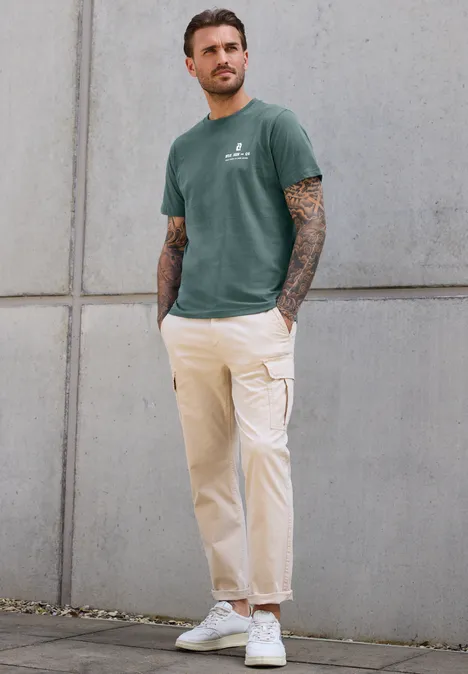Shirt met rugprint teal green