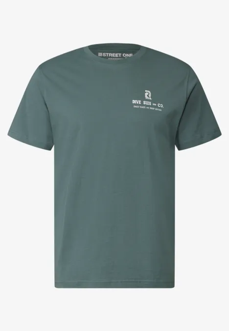 Shirt met rugprint teal green