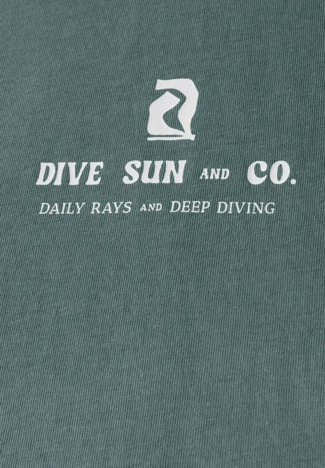 Shirt met rugprint teal green