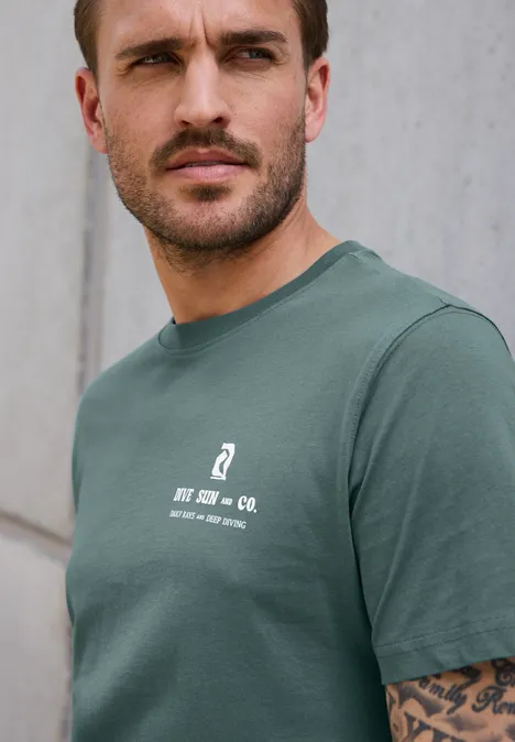 Shirt met rugprint teal green