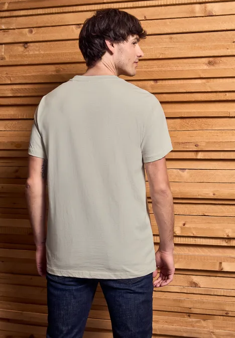 Shirt met maritieme print basic beige