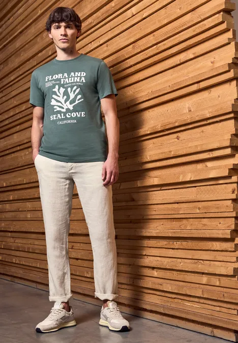 Shirt met maritieme print teal green
