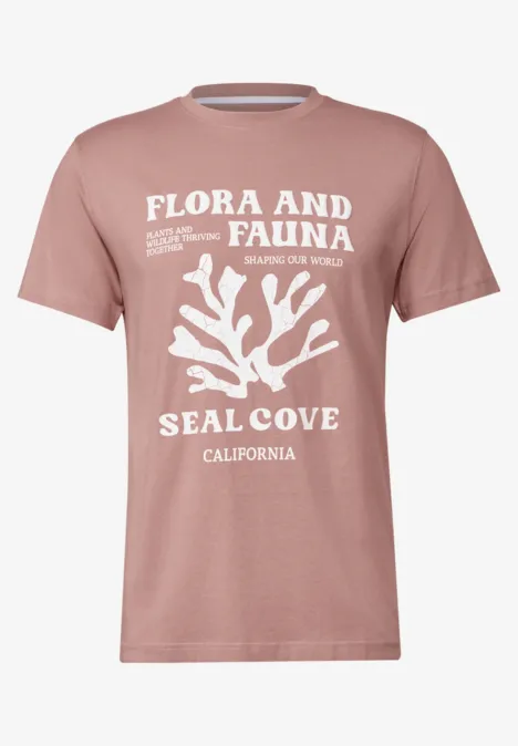 Shirt met maritieme print pastel peach