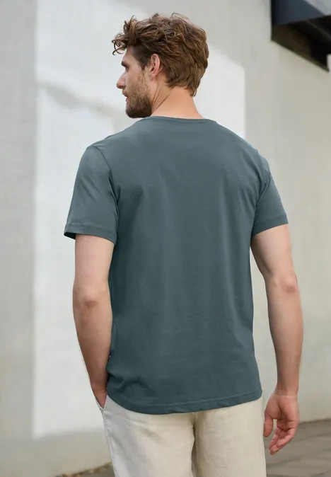 Shirt met tekstdetail teal green