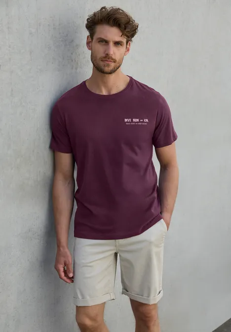 Shirt met tekstdetail dark red