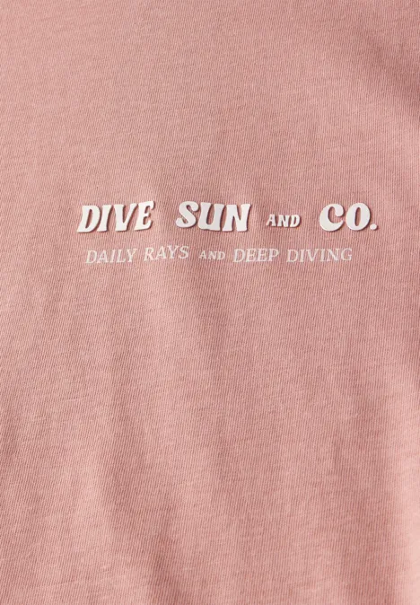 Shirt met tekstdetail pastel peach
