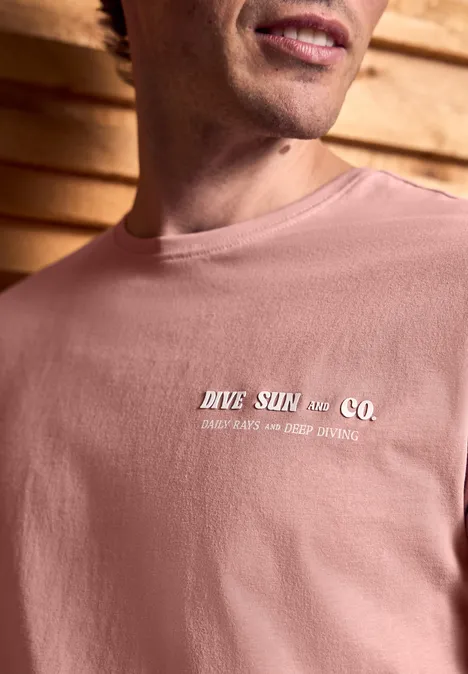 Shirt met tekstdetail pastel peach