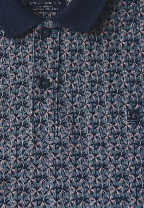Gedessineerde piquée polo pastel peach