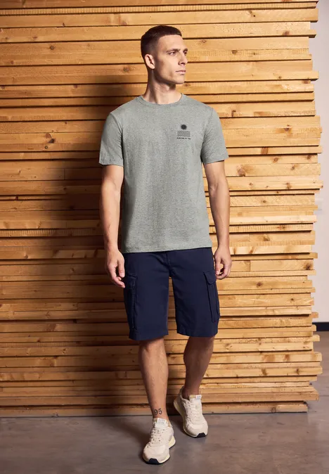 Shirt met borstprint cloud grey melange