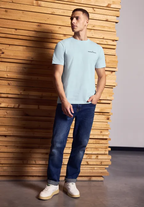 Shirt met borstprint lagoon blue