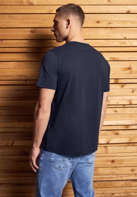 Shirt met borstprint dark navy blue