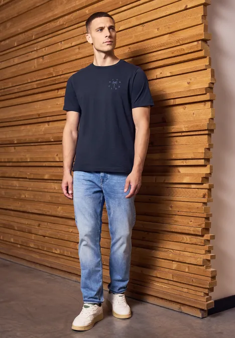 Shirt met borstprint dark navy blue
