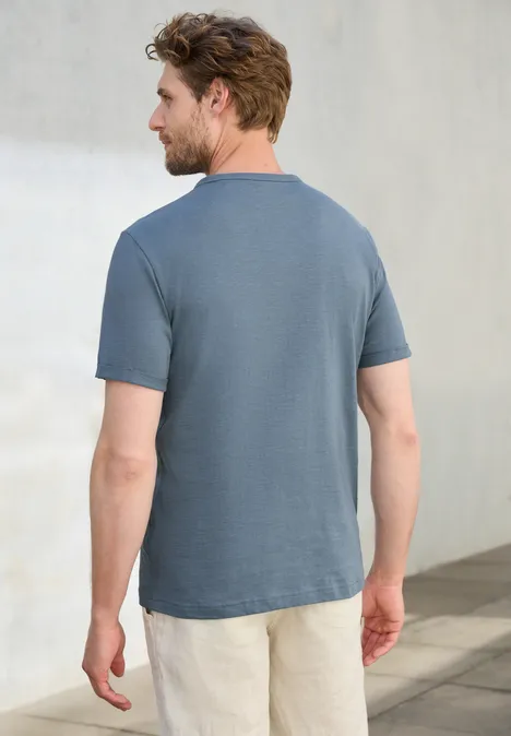 Shirt met print dusty blue