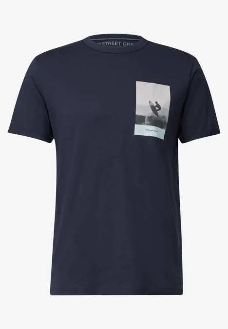 Shirt met print dark navy blue
