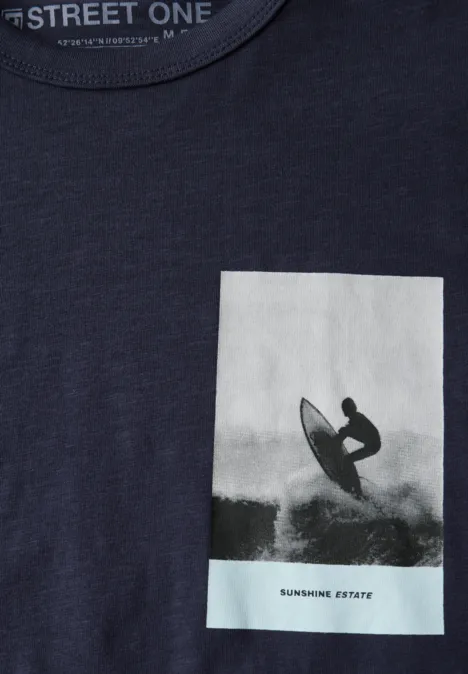 Shirt met print dark navy blue