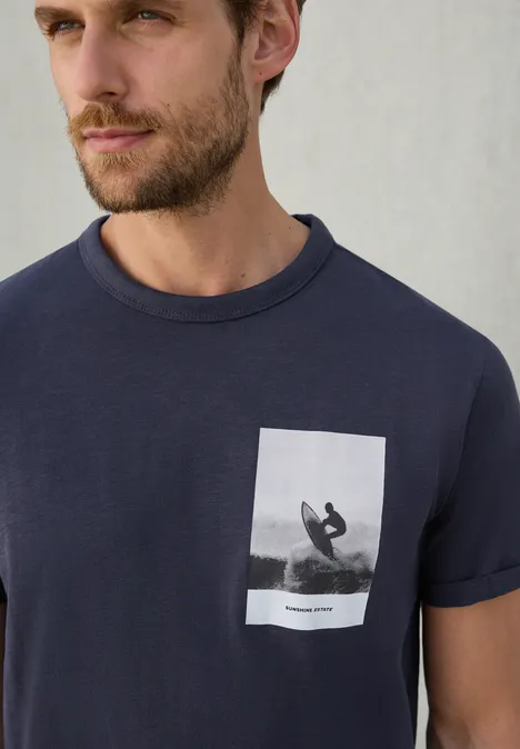 Shirt met print dark navy blue