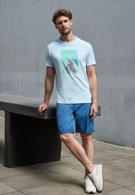 Shirt met fotoprint lagoon blue
