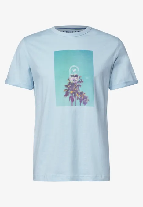 Shirt met fotoprint lagoon blue