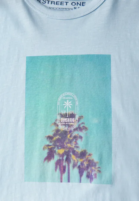 Shirt met fotoprint lagoon blue