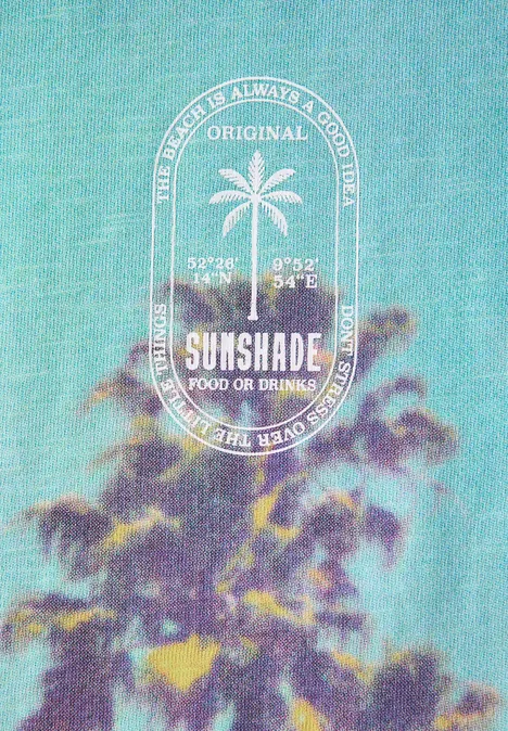 Shirt met fotoprint lagoon blue