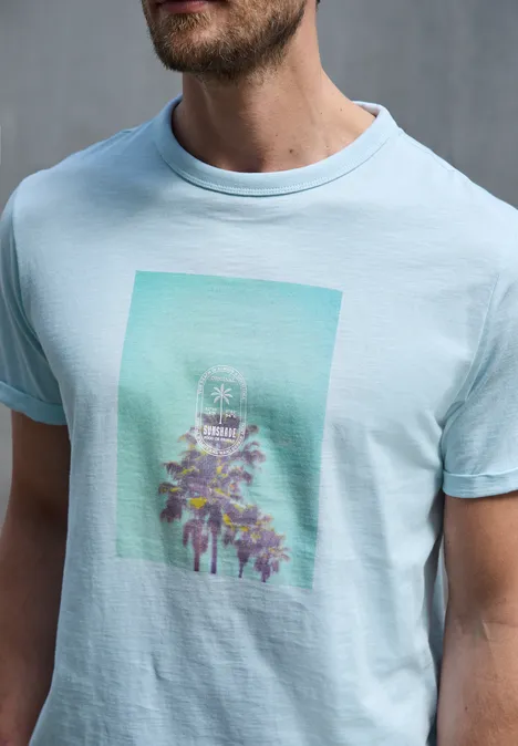 Shirt met fotoprint lagoon blue