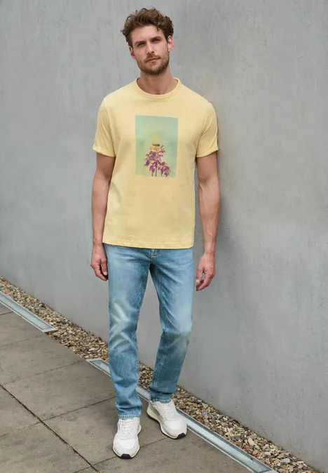 Shirt met fotoprint sunny yellow