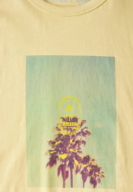 Shirt met fotoprint sunny yellow