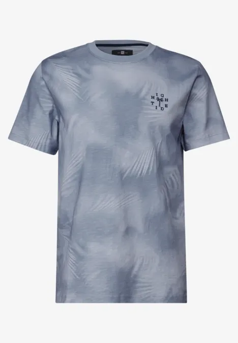 Gedessineerd crewneck shirt dusty blue