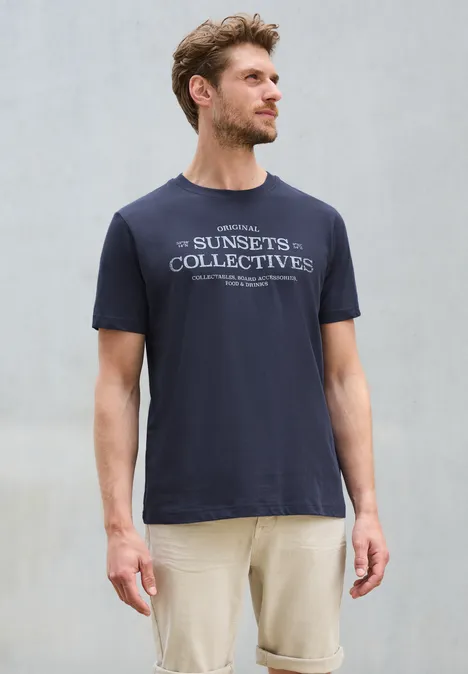 Shirt met print dark navy blue