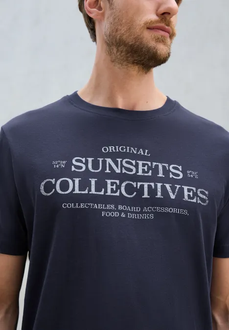 Shirt met print dark navy blue