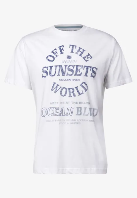Shirt met print bright white