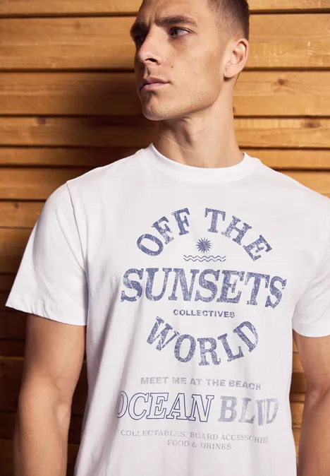 Shirt met print bright white