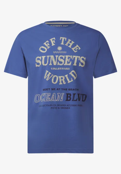 Shirt met print midsummer blue