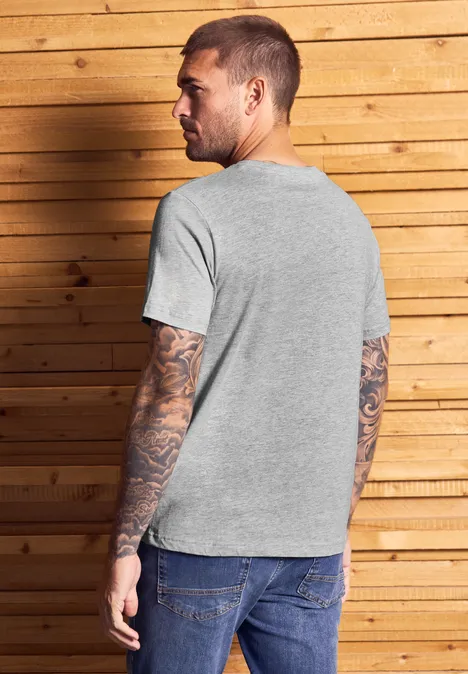 Basic Shirt in effen kleur cloud grey melange