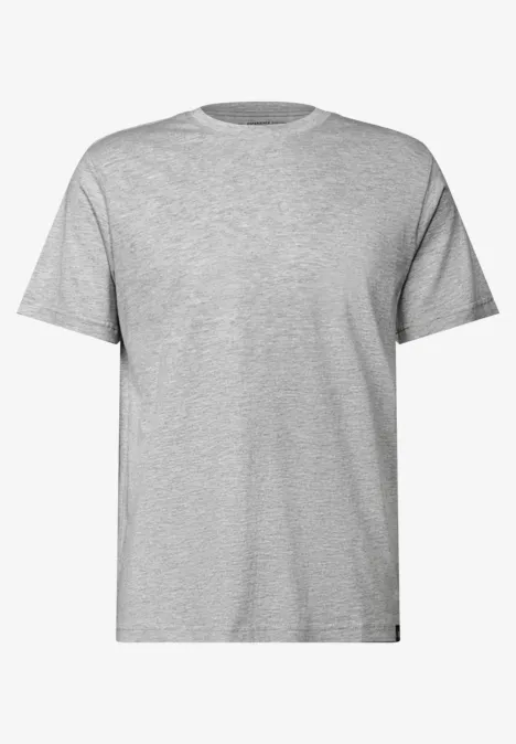 Basic Shirt in effen kleur cloud grey melange