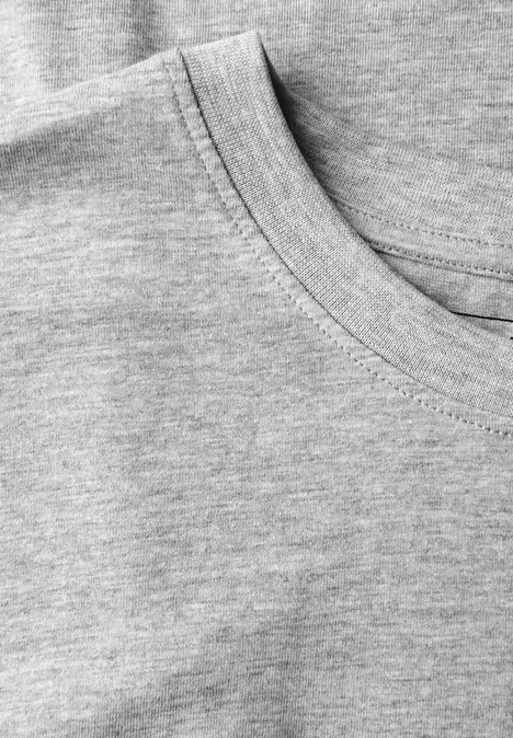 Basic Shirt in effen kleur cloud grey melange