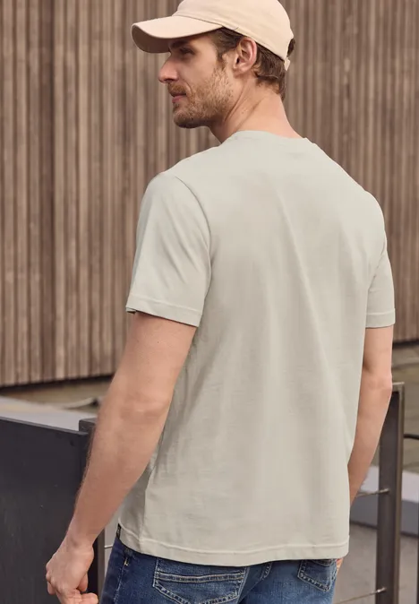 Basic T-Shirt aus reiner Baumwolle basic beige
