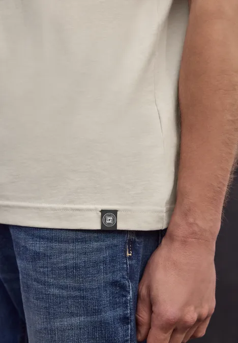 Basic T-Shirt aus reiner Baumwolle basic beige