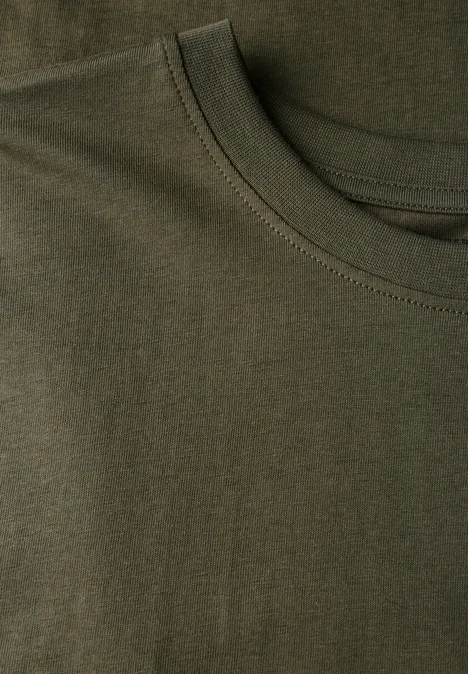 Basic Shirt in effen kleur vintage green