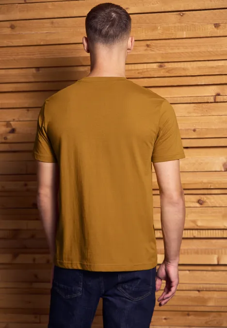 Basic Shirt in effen kleur golden yellow