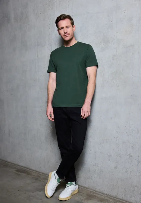 Basic Shirt in effen kleur soft olive green
