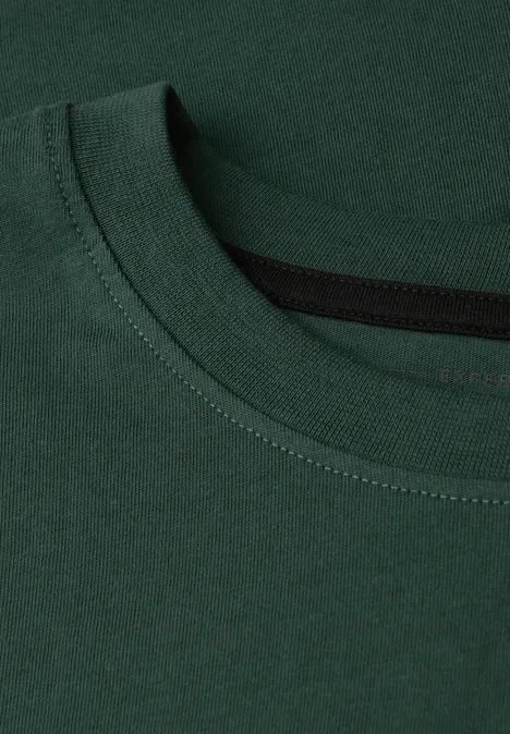 Basic T-Shirt in Unifarbe soft olive green