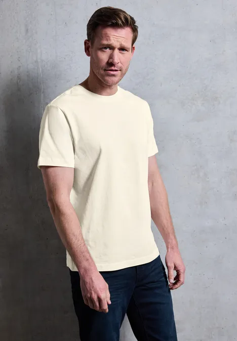 Basic Shirt in effen kleur arctic beige