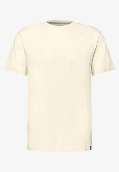 Basic T-Shirt in Unifarbe arctic beige
