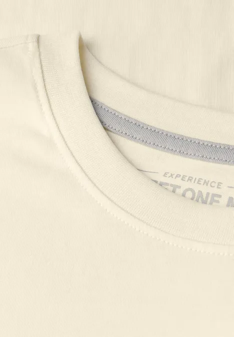 Basic T-Shirt in Unifarbe arctic beige