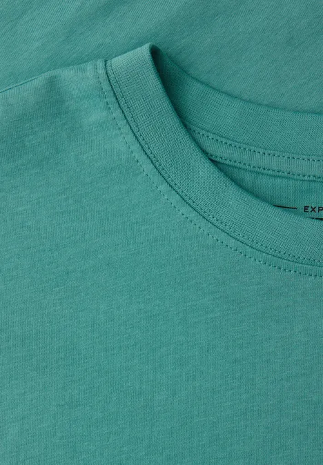 T-shirt basique en couleur unie caribbean green