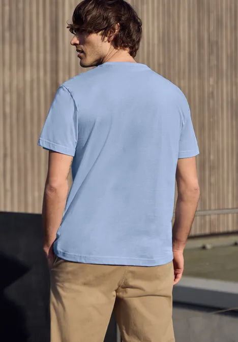 T-shirt basique en couleur unie beach blue